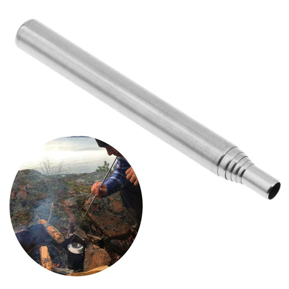 Collapsible Stainless Steel Fire Blower Pipe Blowpipe Pocket Bellow Retractable Tube for Outdoor Picnic Camping Hiking