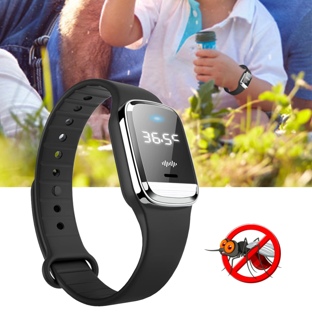 Ultrasonic Mosquito Repellent Bracelet USB Rechargeable Smart Watch for Hiking Fishing Camping Electronic Anti Mosquito Watch