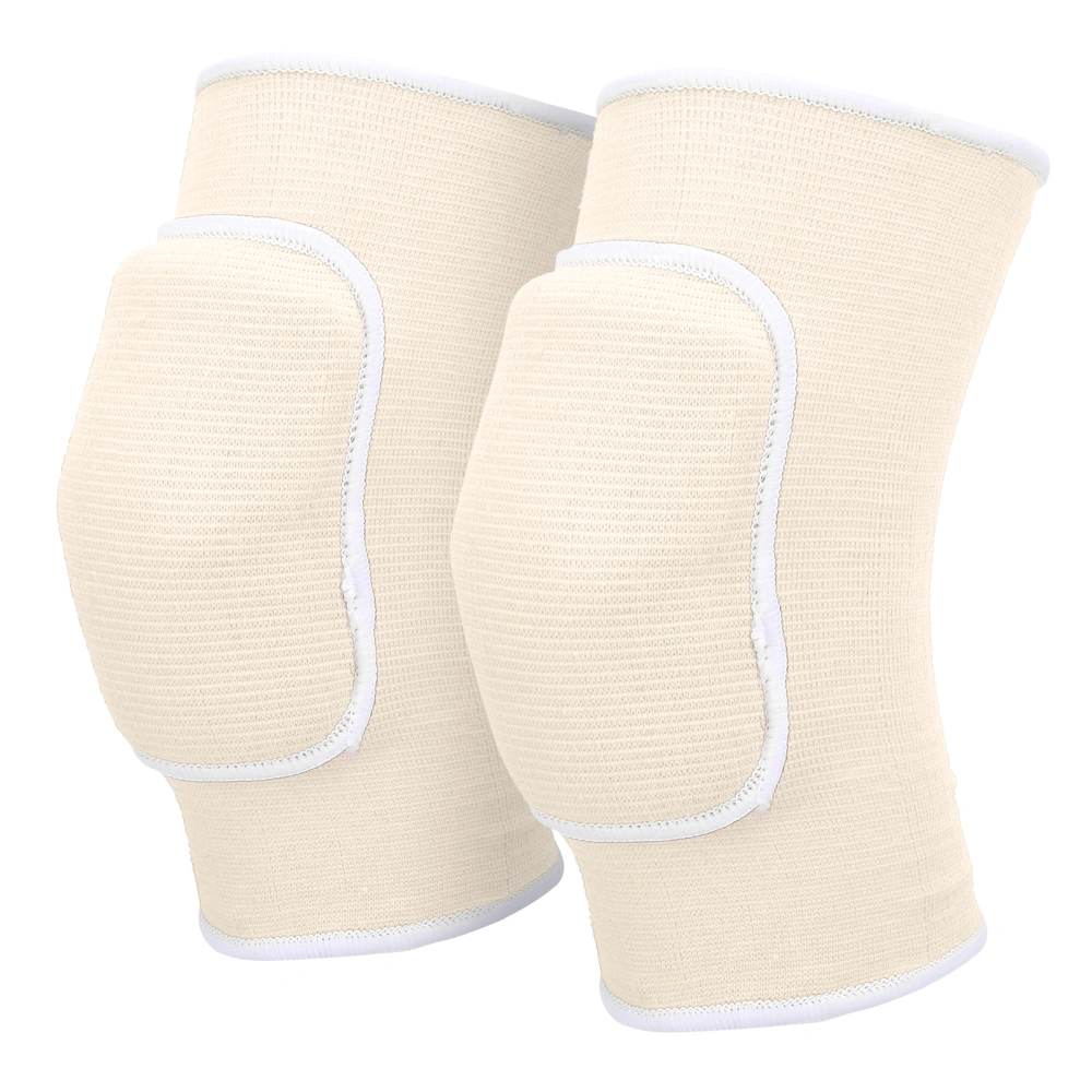 1 Pair Protective Knee Pads Thicken Sponge Brace Knee Guards for Dance Yoga Multi SportsWhite