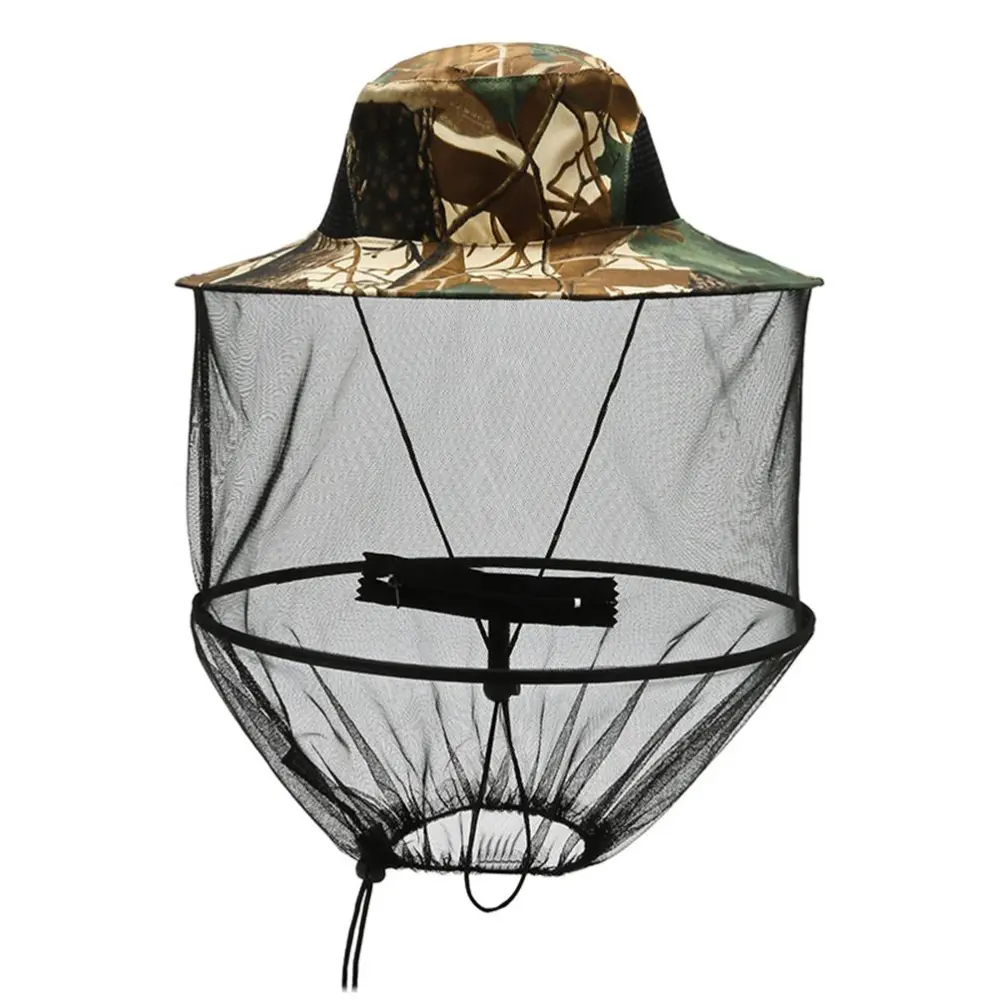 Anti Mosquito Mesh Hat Portable Sun Hat with Netting for Outdoor Fishing Hiking