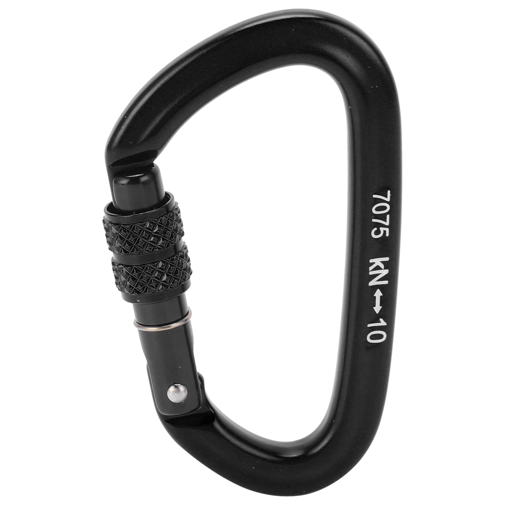 10KN Aluminum Alloy Screwgate Locking Carabiner DRing Clip Hook for Climbing Hiking(No. 8 Screwgate Locking Carabiner Black )