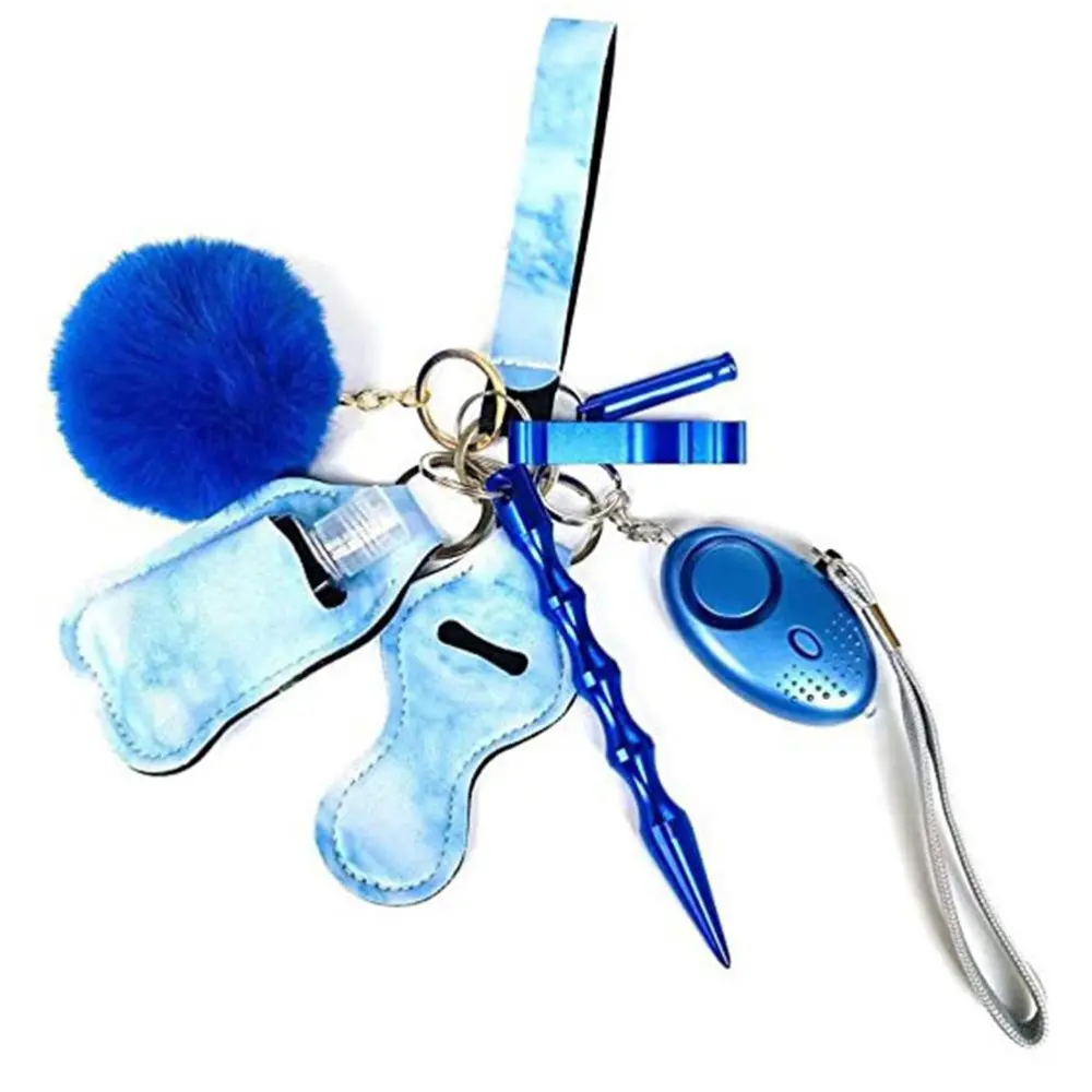 9 Pcs Alarm Keychain Safety Keychain for Women