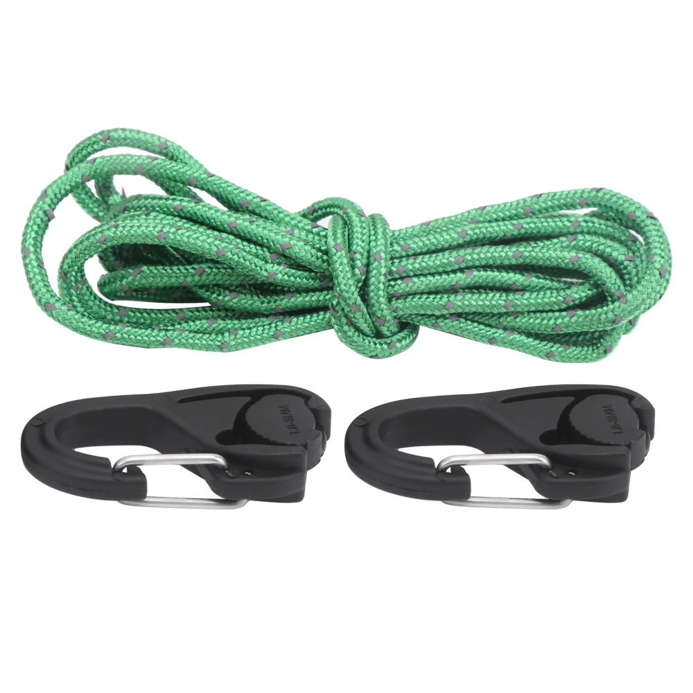 2Pcs Rope Tightener Tensioner Rope Ratchet TieDown Carabiner Hook Camping Tent Fastener