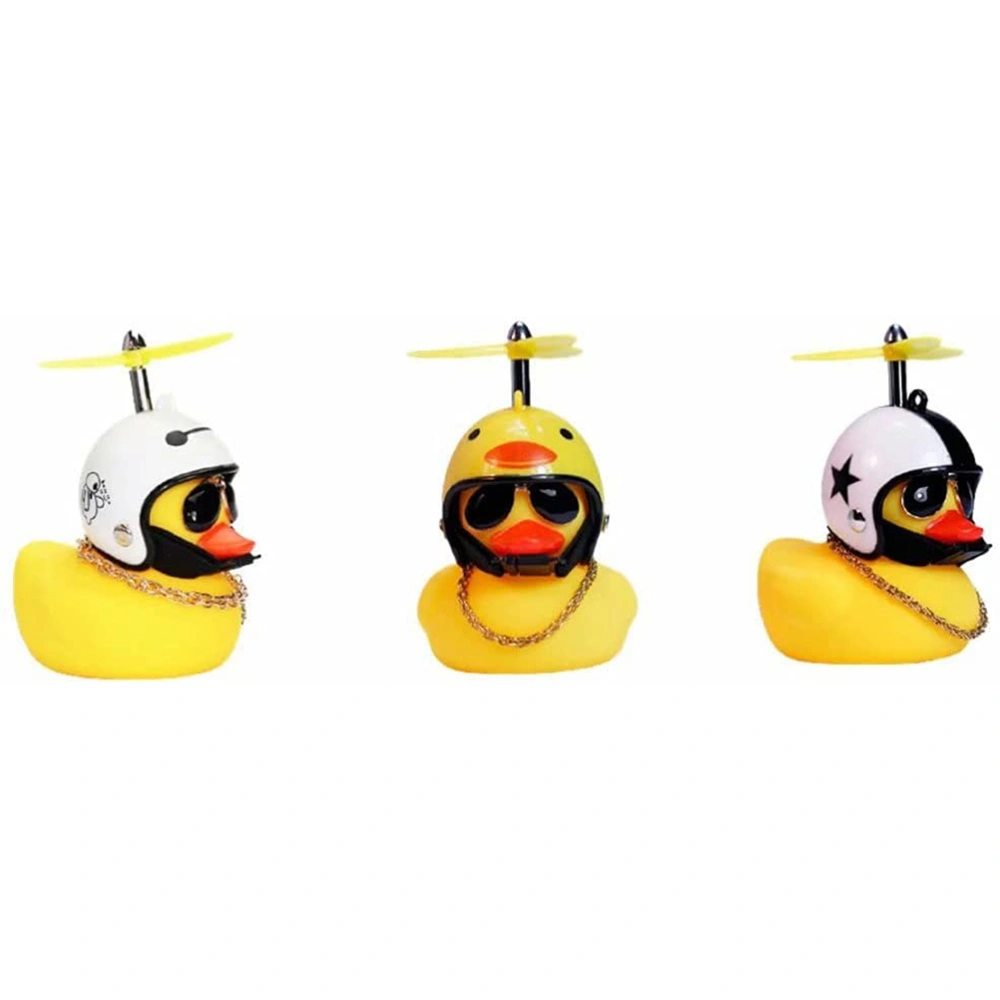 Motorcycle Handlebar Duck Ornament Small Yellow Duck Helmet Ornament