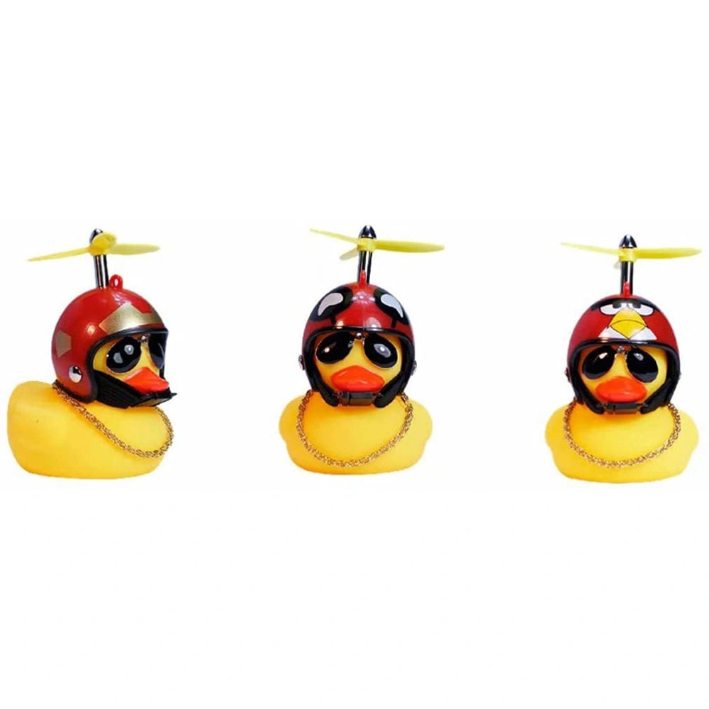 Motorcycle Handlebar Duck Ornament Small Yellow Duck Helmet Ornament