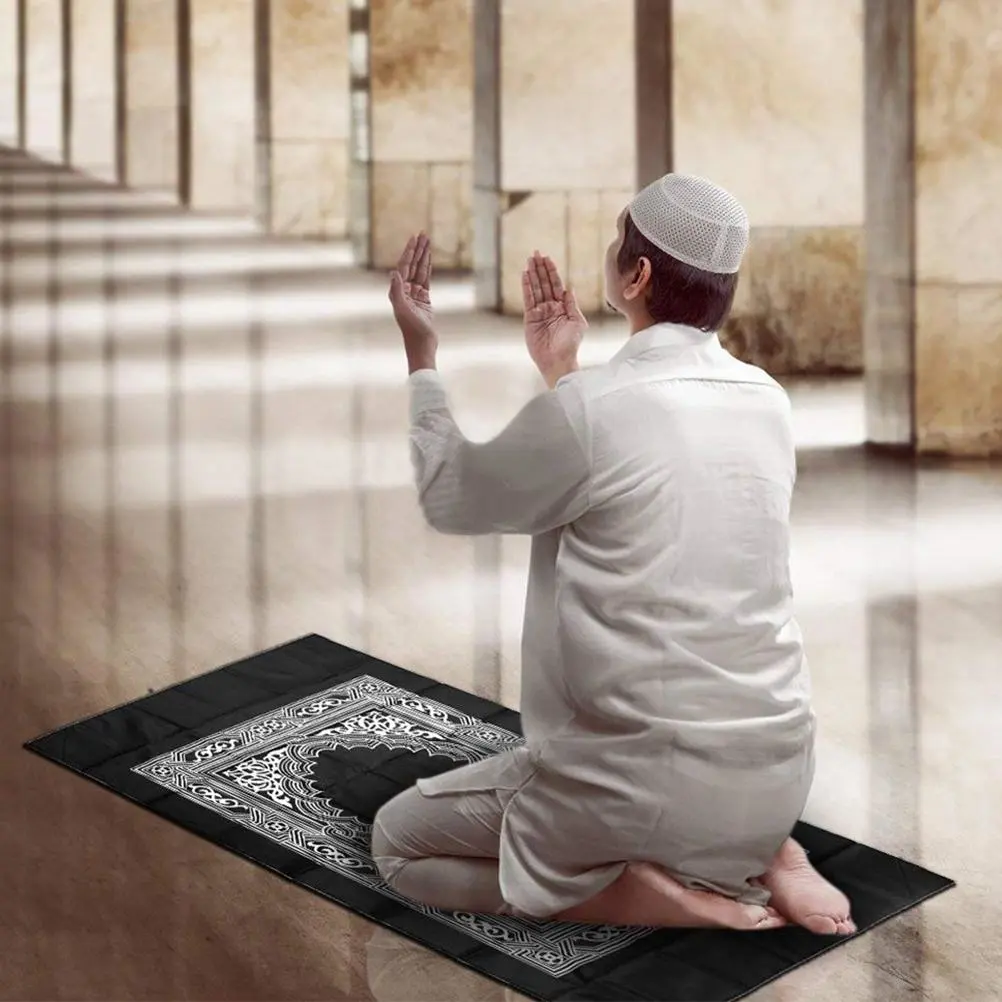 Muslim Prayer Mat Portable Eid Mubarak Travel Prayer Mat Muslim Prayer Mat with Compass