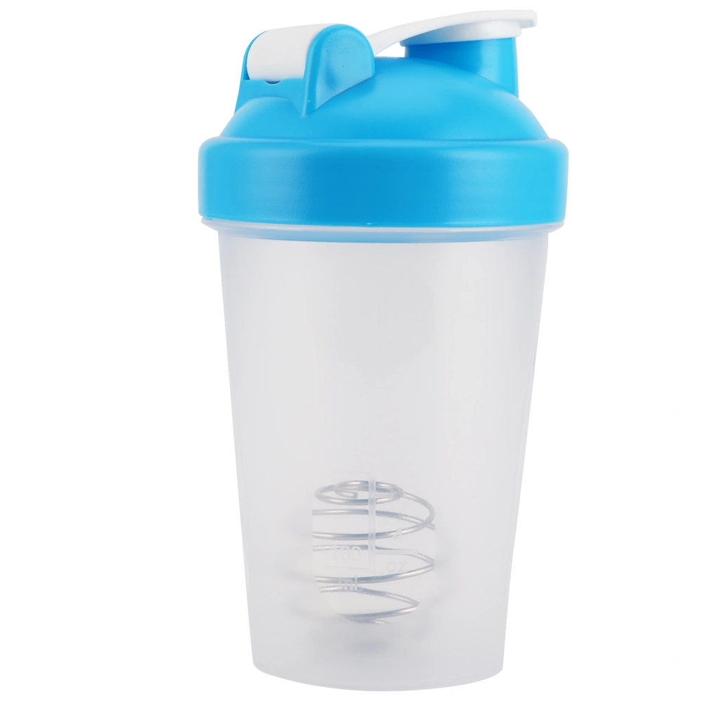 400ML Shake Bottle Plastic Protein Bottle Fitness Water Kettle Sport Cup Without BPABlue