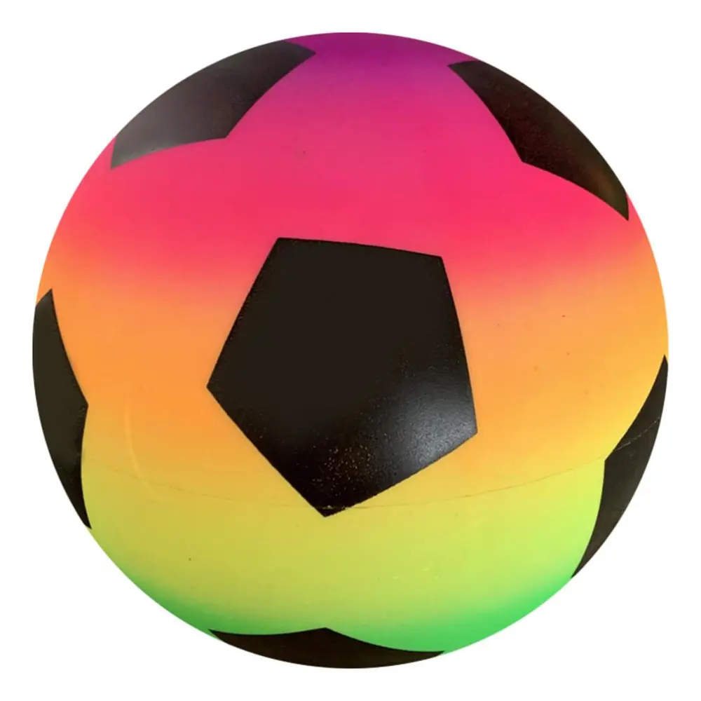 9 Inch Rainbow Soccer PVC Playground Ball for Kids Bouncy Kick Ball for Backyard Park and Beach Outdoor Fun