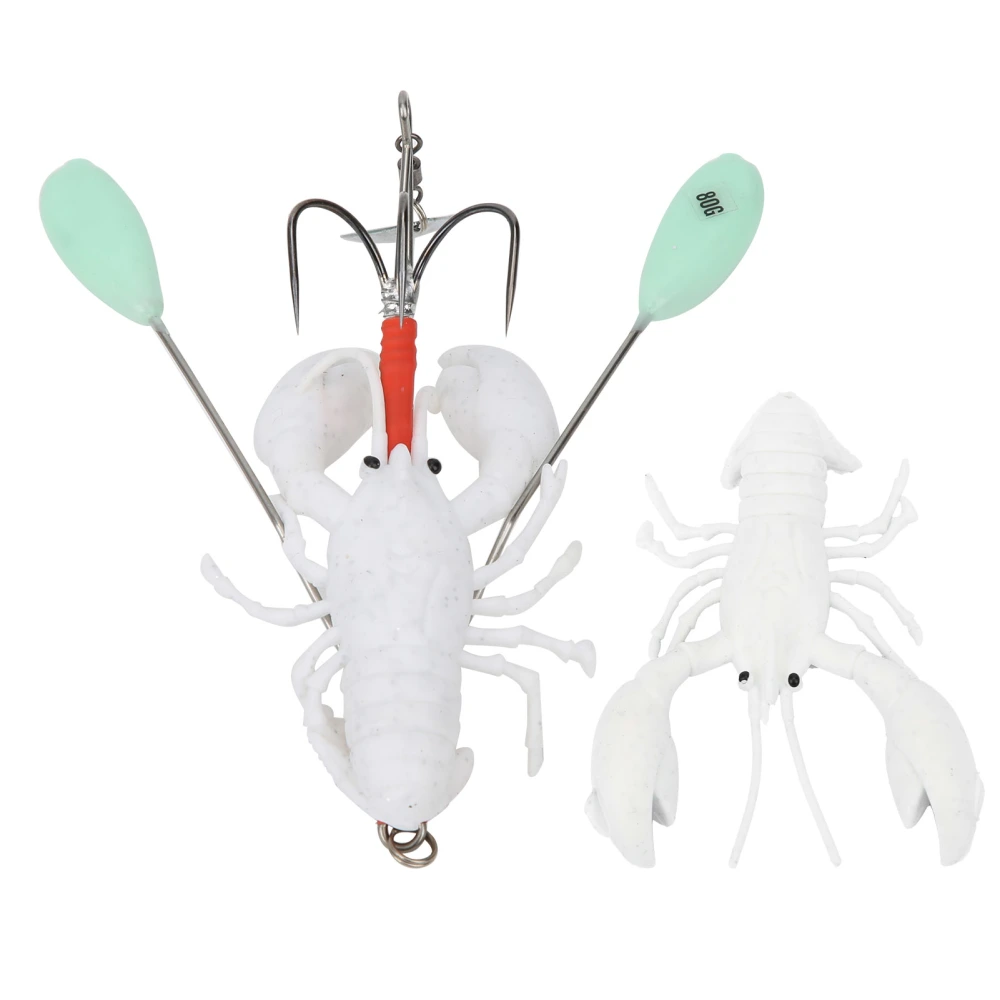 PVC Fishing Lifelike Lures Artificial Crayfish Shape Bait Deep Sea Fishing Accessory80g White