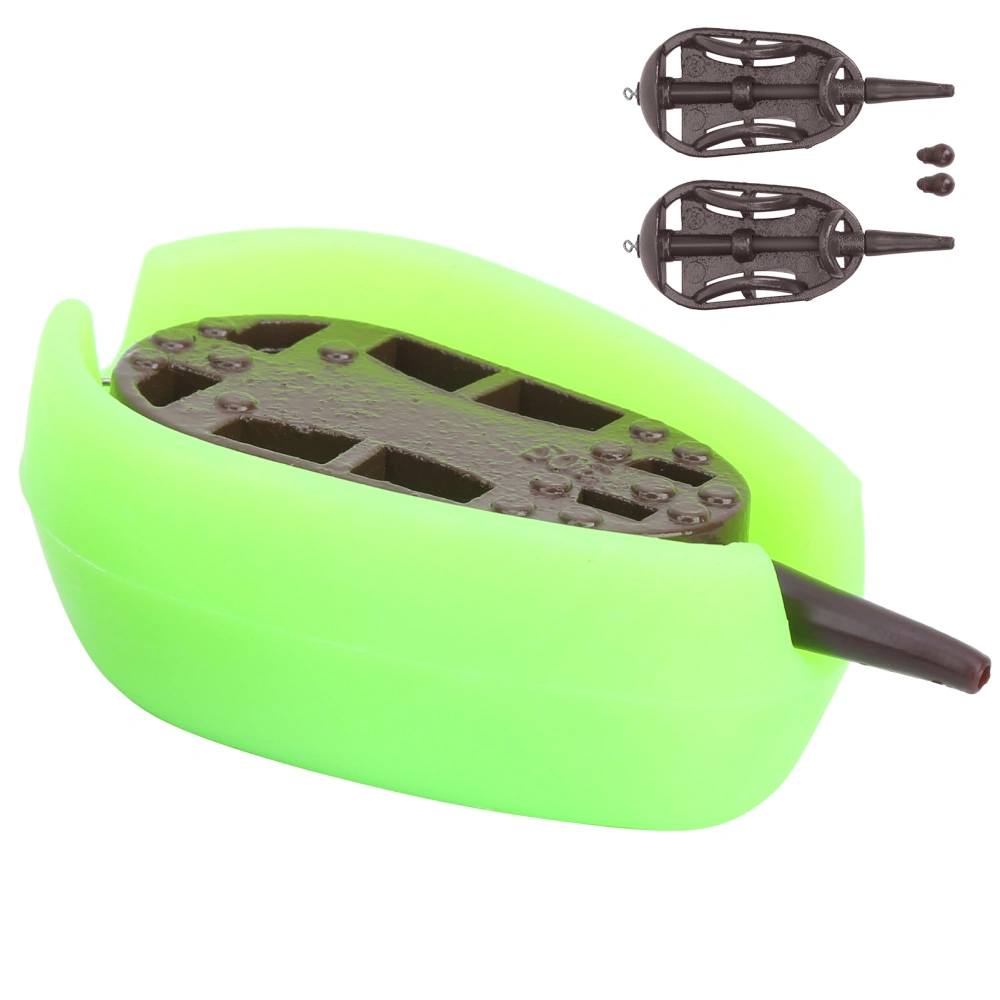 Fishing Inline Feeder with Silicone Mould Set Environmental Protection Wear Resisitant Tool(30g 40g Mold )