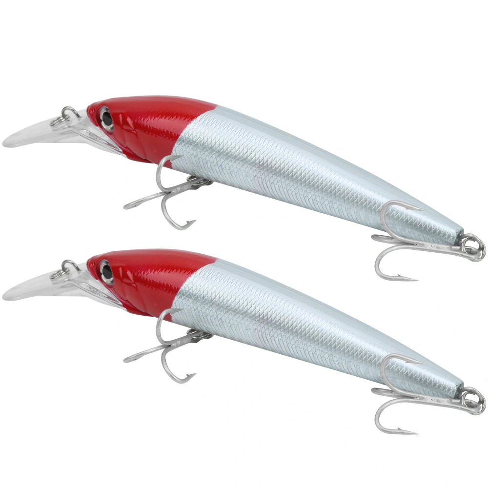 2Pcs Plastic Artificial Simulation Deep Diving Minnow Lure Bait Fishing Accessory1#