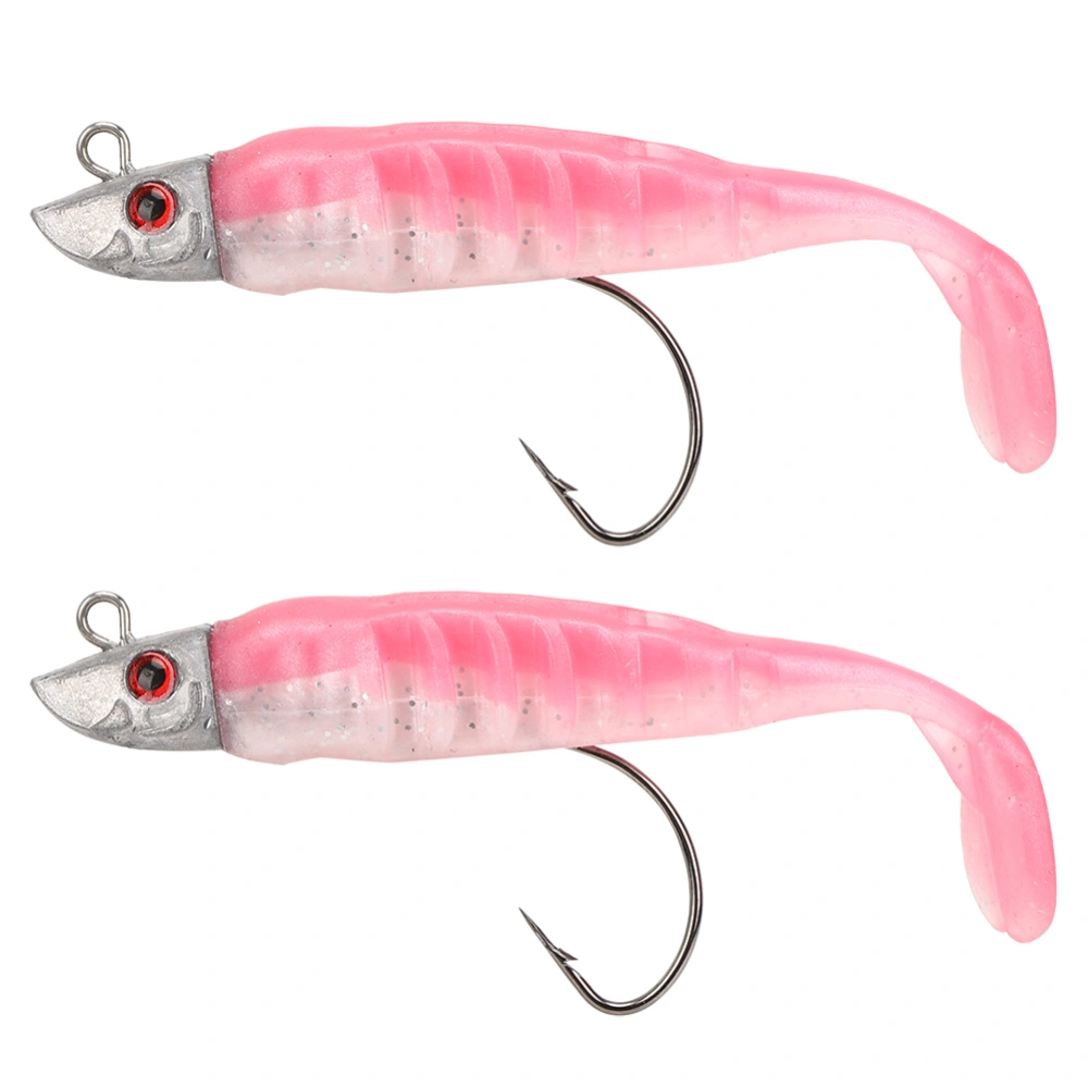 2PCS PVC Jighead Hook Winter Ice Fishing Lure Artificial Soft Simulation Bait Tool Accessory1#