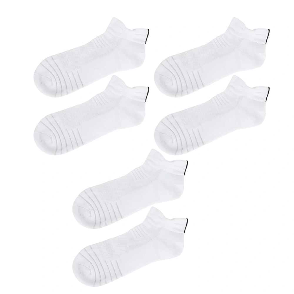 3 Pairs Outdoor Cotton Sports Socks Sweat Absorption Soft Basketball Socks for Men Adult