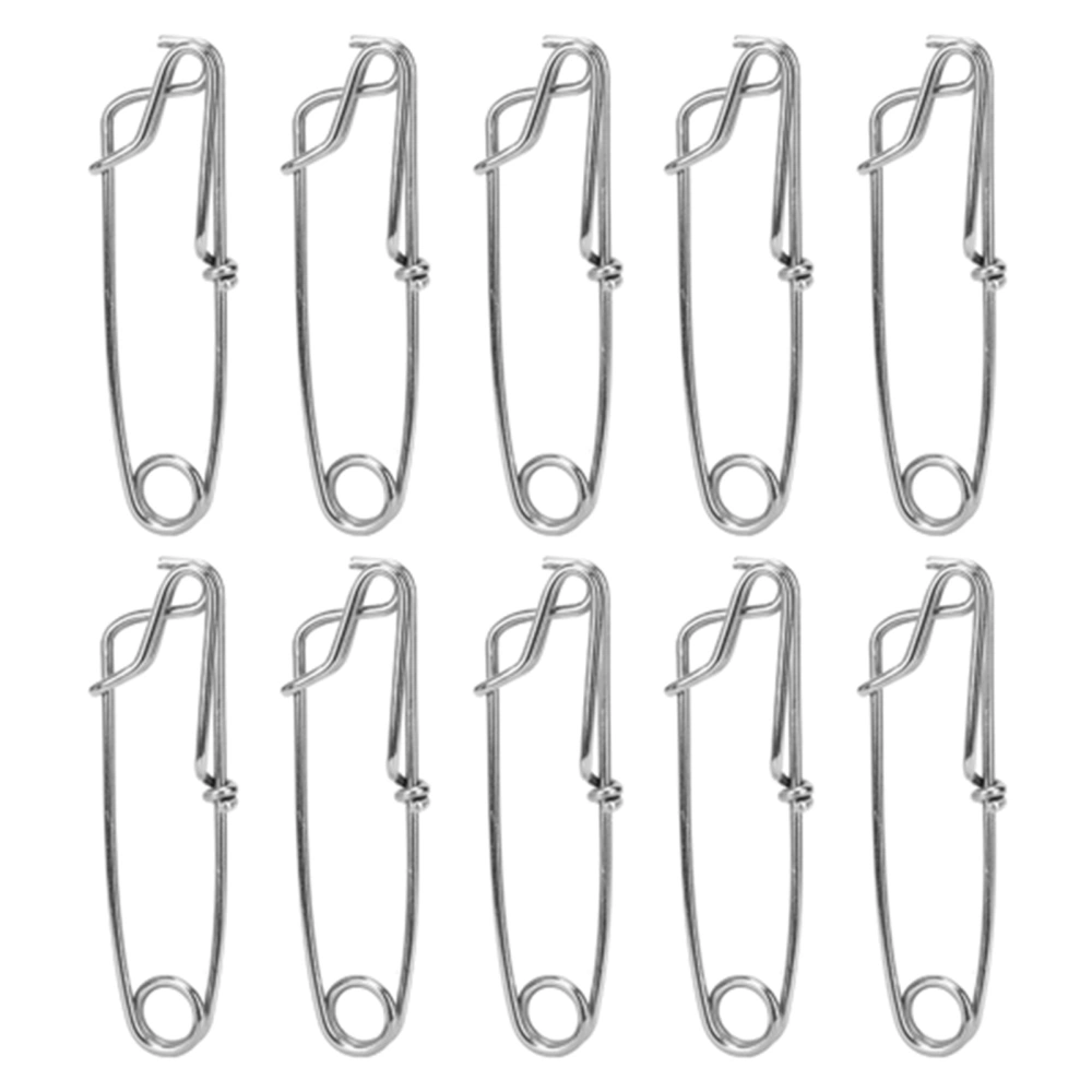 10Pcs Stainless Steel Longline Branch Hangers Snap Clip Tuna Clamp Fishing Tackle 2.6X100mm