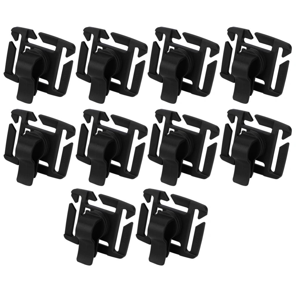 10 pcs Adjustable Drink Tube Clip Rotatable Outdoor Backpack Buckle Backpack AccessoriesBlack