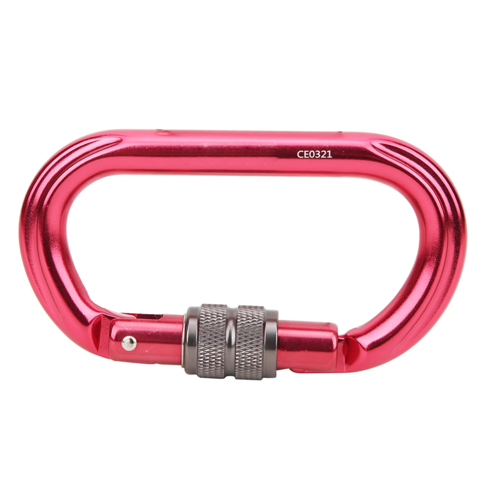 25KN Aluminum Red Outdoor Rock Climbing Safety Buckle Carabiner Connection O Type Lock