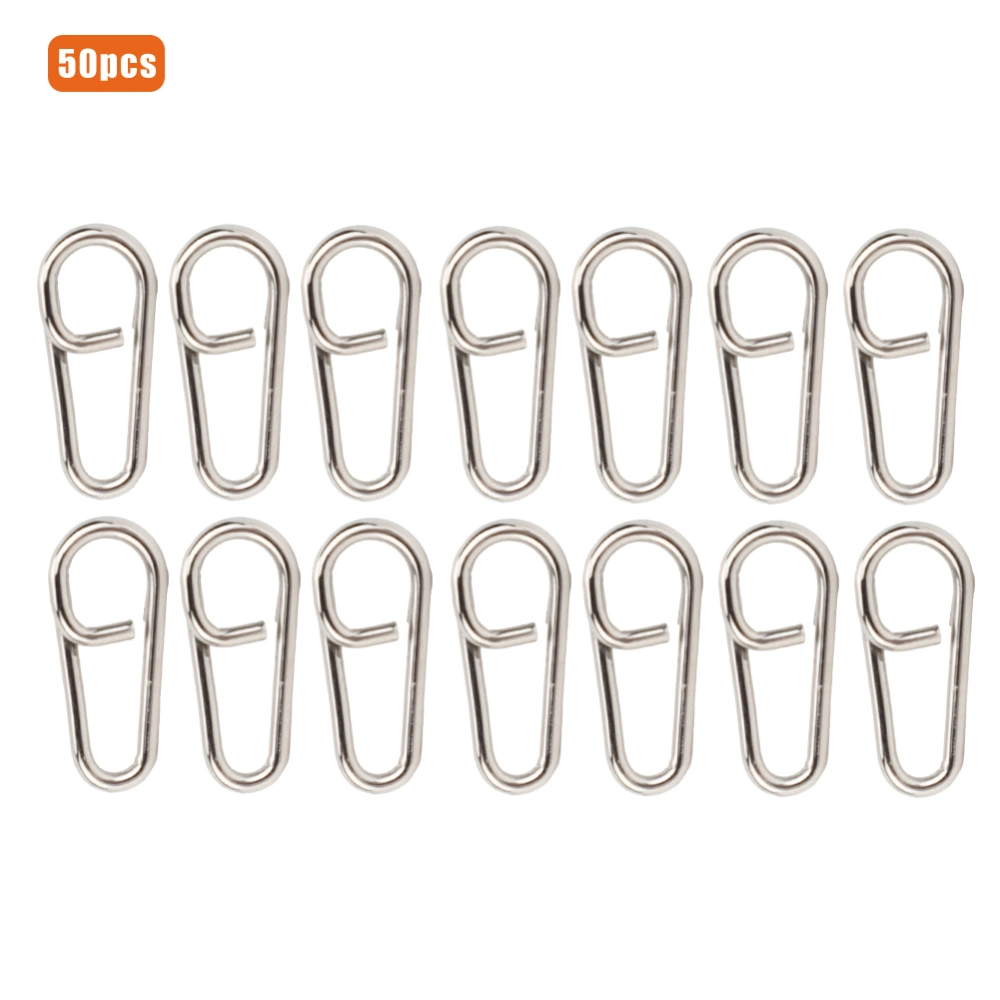 50PCS Powerful Oval Stainless Steel Fishing Clips Snaps Connector Interlock AccessoriesSmall Size