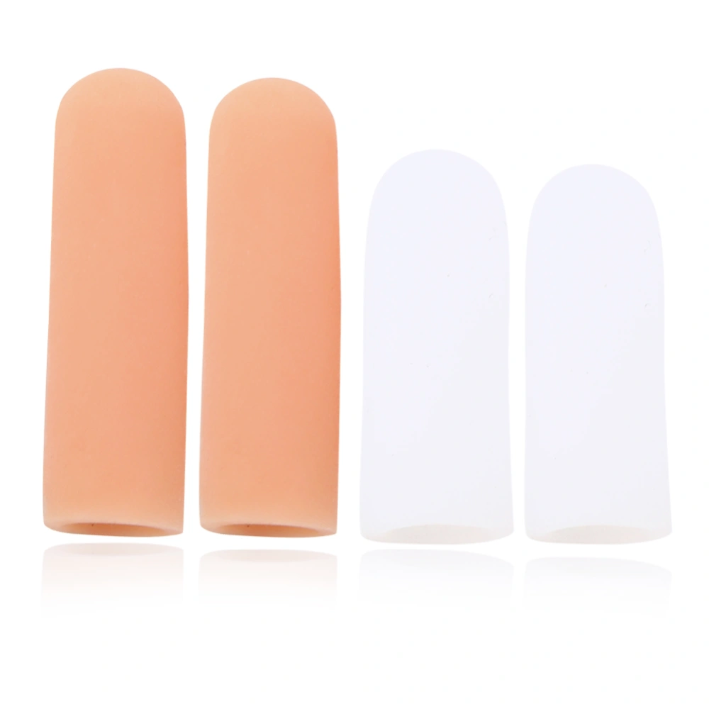 4 pcs Silicone Finger Toes Protector Sleeve Anti Wear Pain Relief Care Cover for Sore Toe Handwriting Working