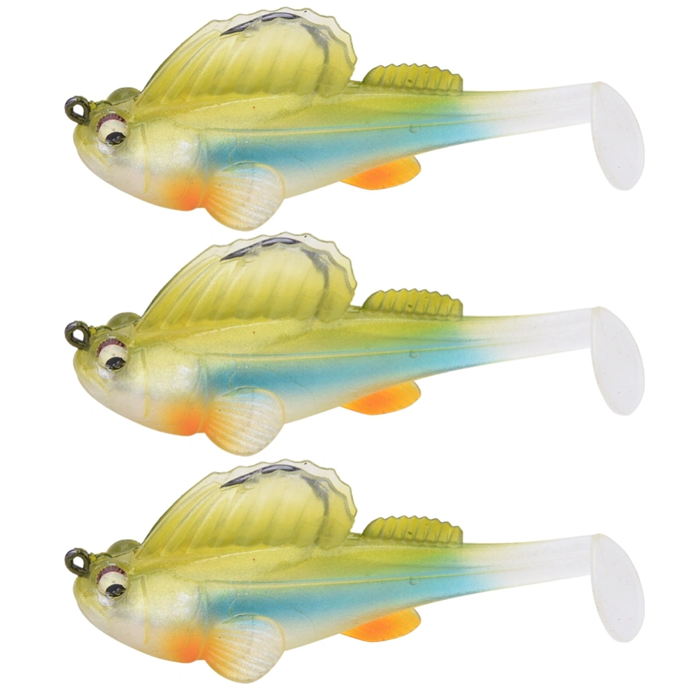 3 pcs Fat Head Artificial Bait Swimbaits Fishing Lures Set Fish Tackle Accessories005