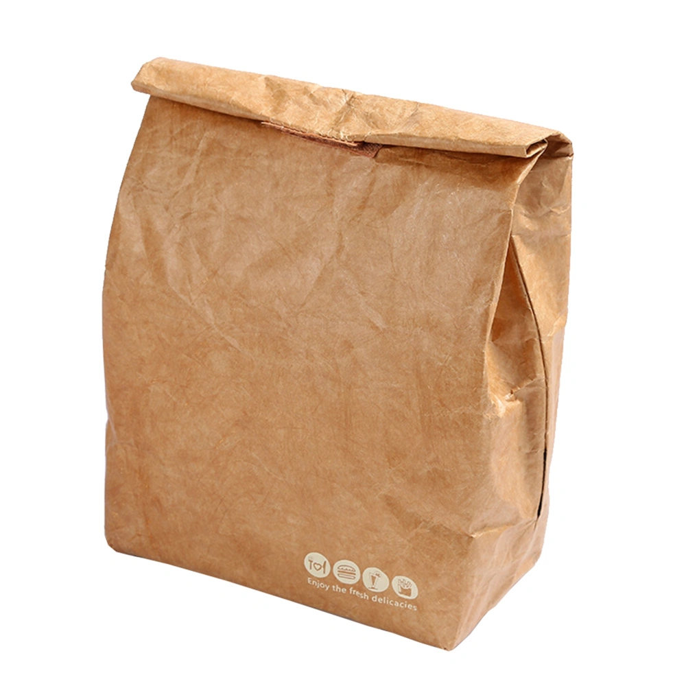 Kraft Paper Bento Bag Environmentally Friendly and Biodegradable Dupont Paper Aluminum Film Lunch Box Bag Outdoor Picnic Insulation Bento Bag