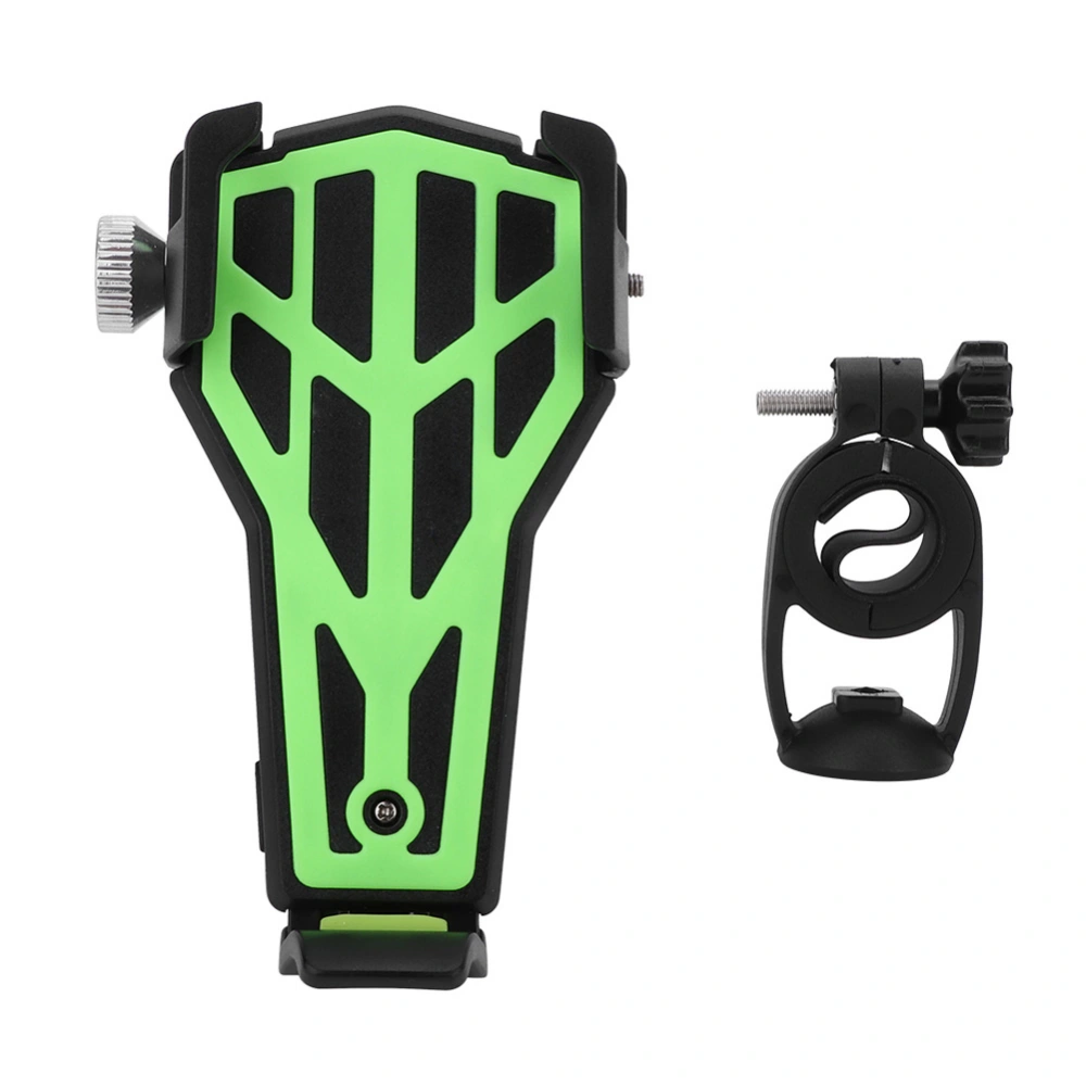 PVC Mountain Bicycle Mobile Phone Holder Bracket Bike Handlebar Cellphone Rack(Black Green)