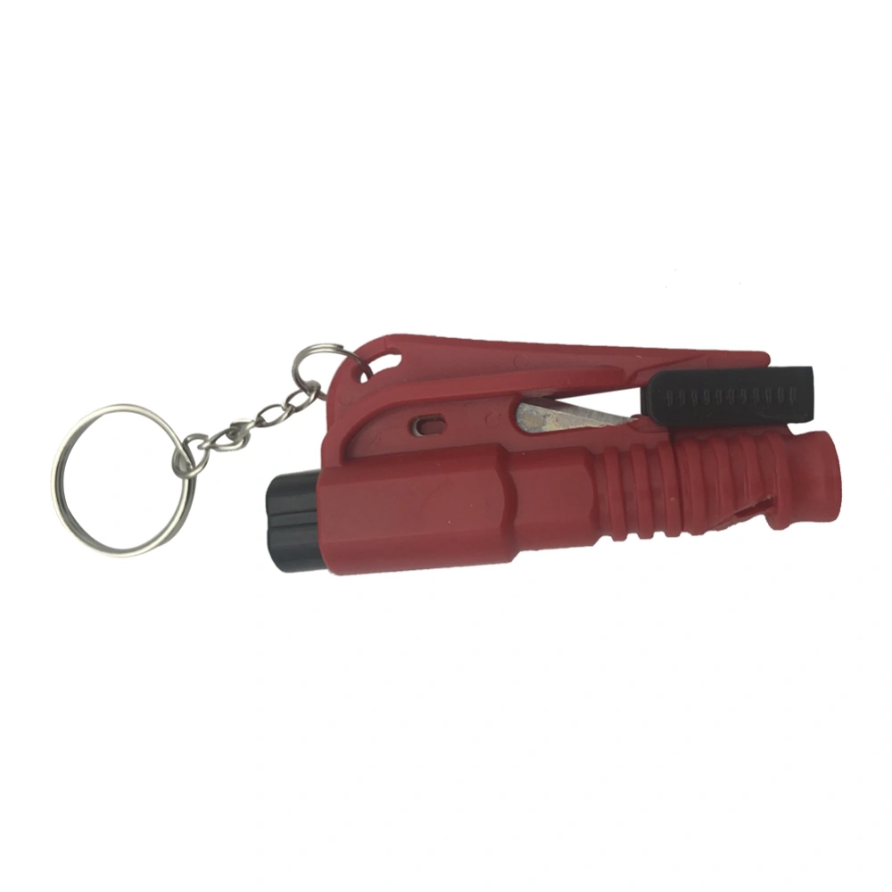 3 in 1 Tool Outdoor Safety Hammer Window Breaker Cutter Survival Whistle Emergency Red