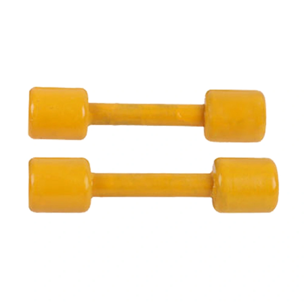 Wooden Kid Colorful Dumbbell Bodybuilding Training Fitness Sport Exercise Toy(Quadrate Yellow)