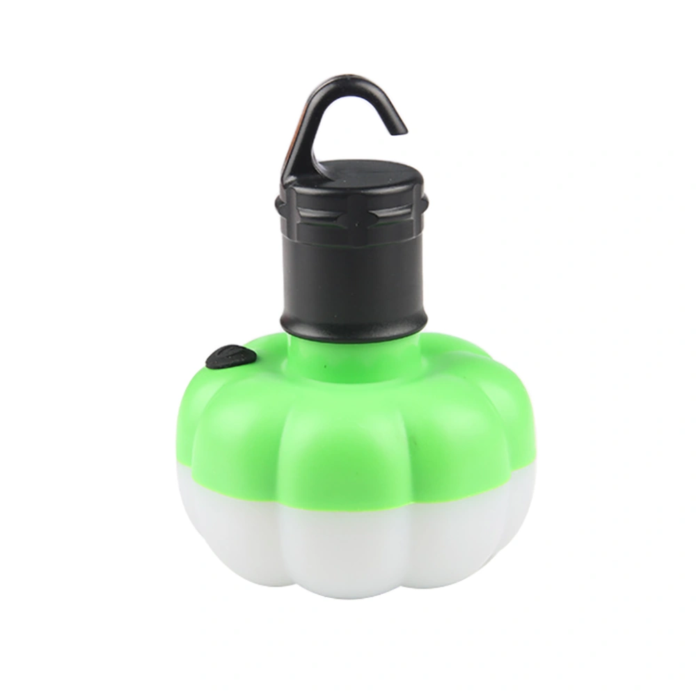 Outdoor Portable Mini LED Camping Light Pumpkin Shape Hanging Tent Lamp (green with hanger)