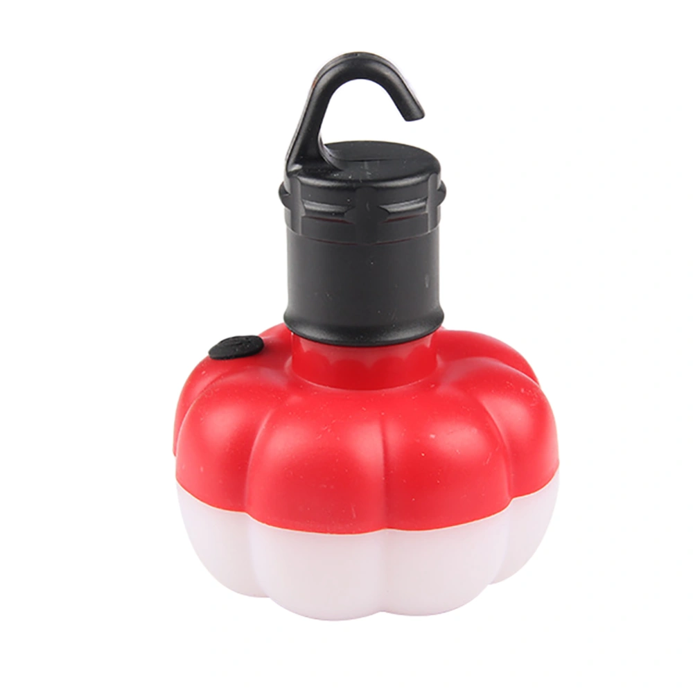 Outdoor Portable Mini LED Camping Light Pumpkin Shape Hanging Tent Lamp (red with hanger)