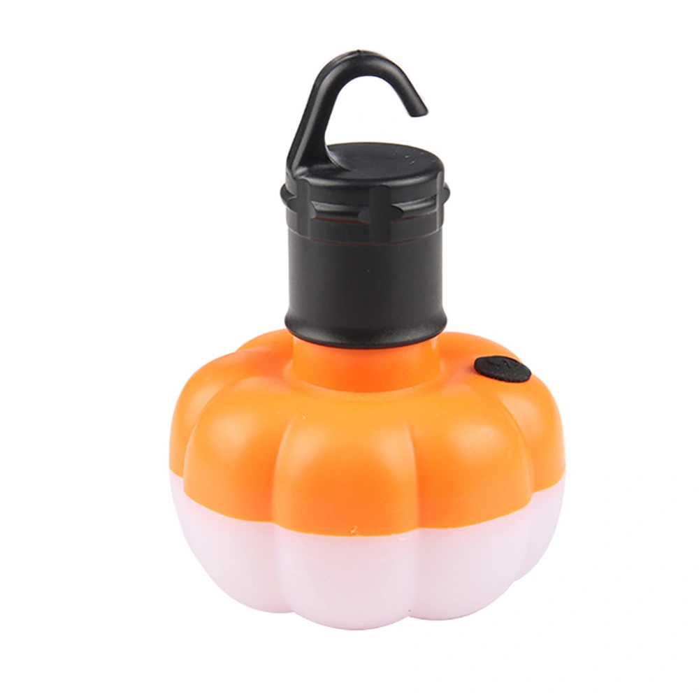 Outdoor Portable Mini LED Camping Light Pumpkin Shape Hanging Tent Lamp (orange with hanger)