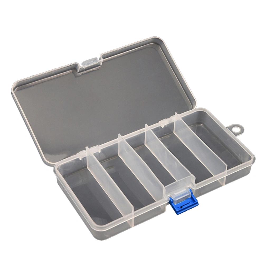 5 Compartments Fly Lure Box Fishing Tackle Storage Box Spoon Hook Bait Tackle Case