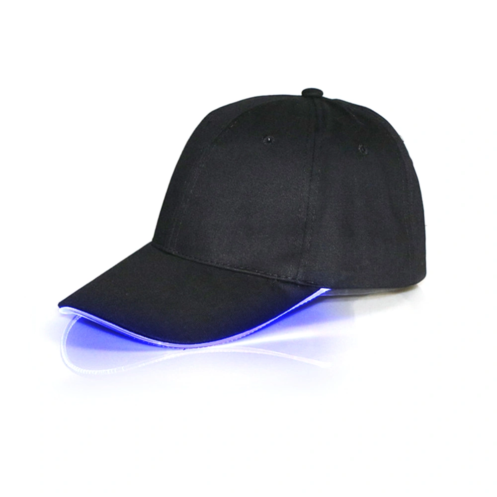 LED Lighted Baseball Hat Luminous Fiber Optics Light Up Baseball Cap for Advertisement with Black and Blue Light