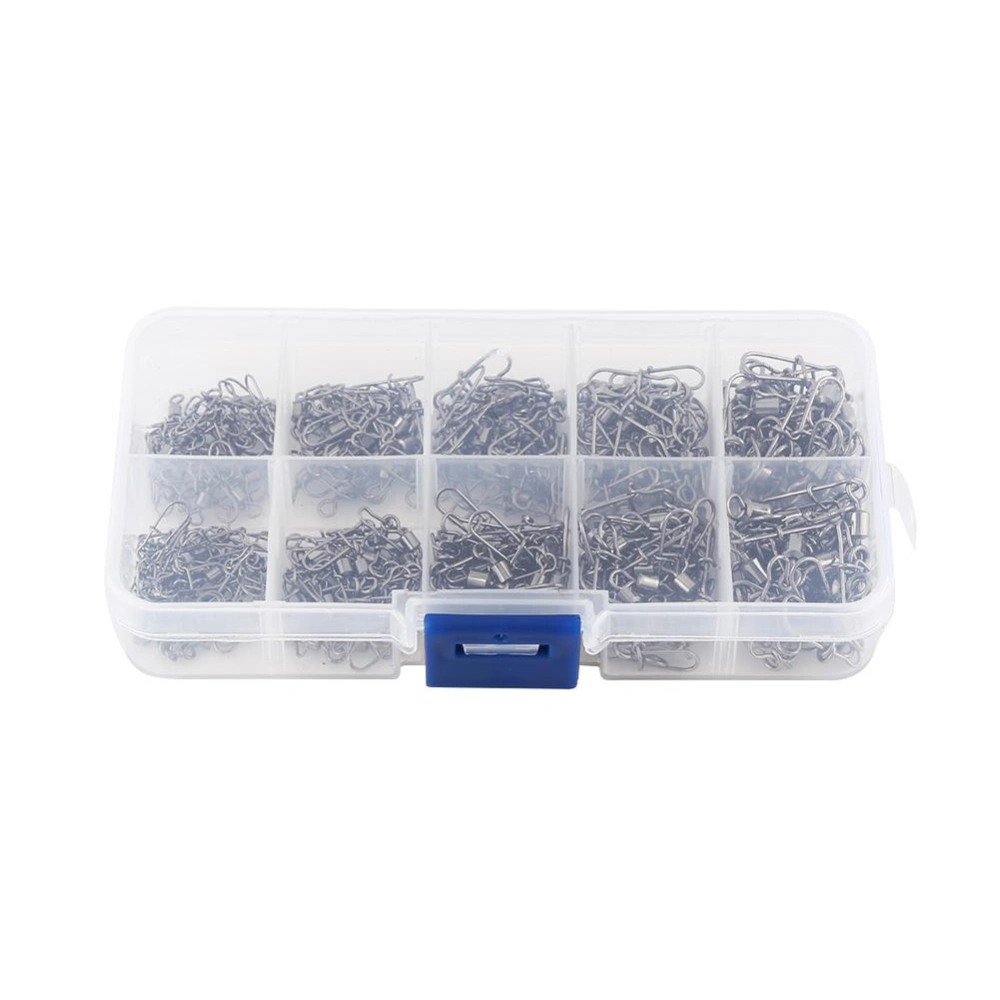 210pcs Fishing Rolling Swivels Connector Set With Box Carp Fishing Accessories