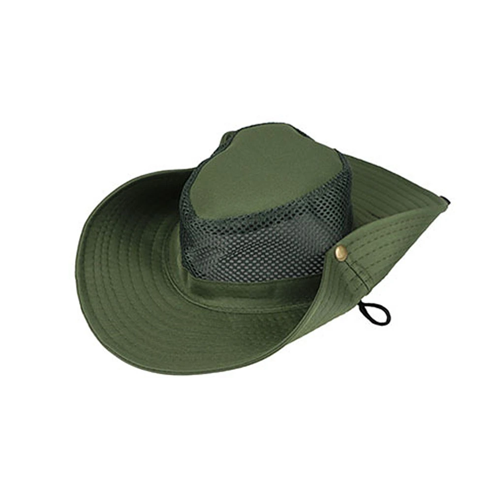 Bucket Hat Fishing Sun Protection Mesh Breathable Outdoor Fishing Cap OD Green