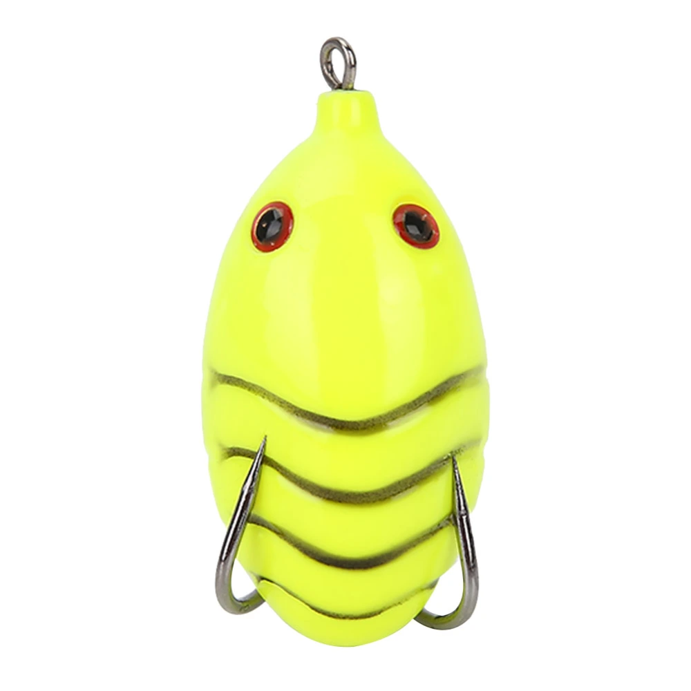 Artificial Lifelike Fishing Lures Silicone Frog Shape Soft Baits Tackle Accessory(yellow)