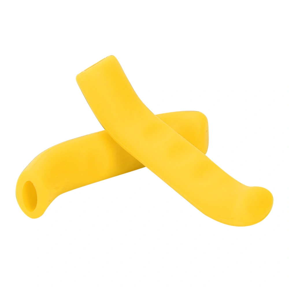 1Pair Folding Bicycle Mountain Bike Handlebar Silicone Anti Skid Grip Cover (Yellow)