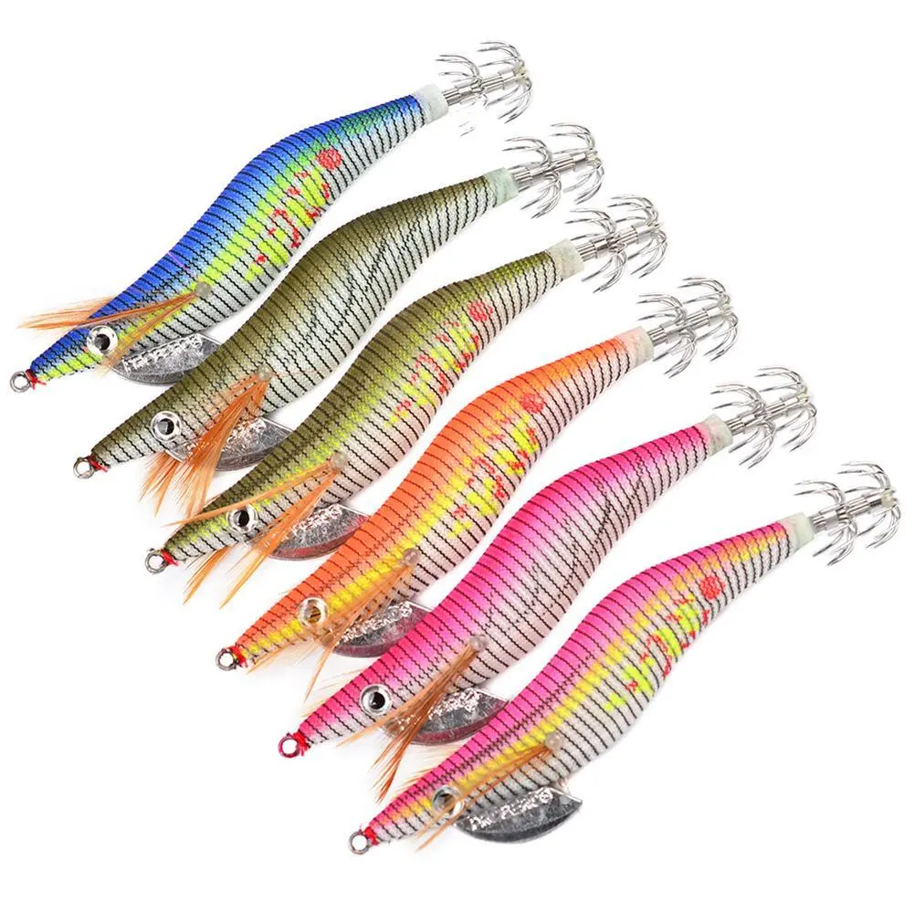 Fishing Squid Jigs Bait Squid Jig Hook Hard Fishing Lure with Luminous Effect for Boat River Pond Fishing