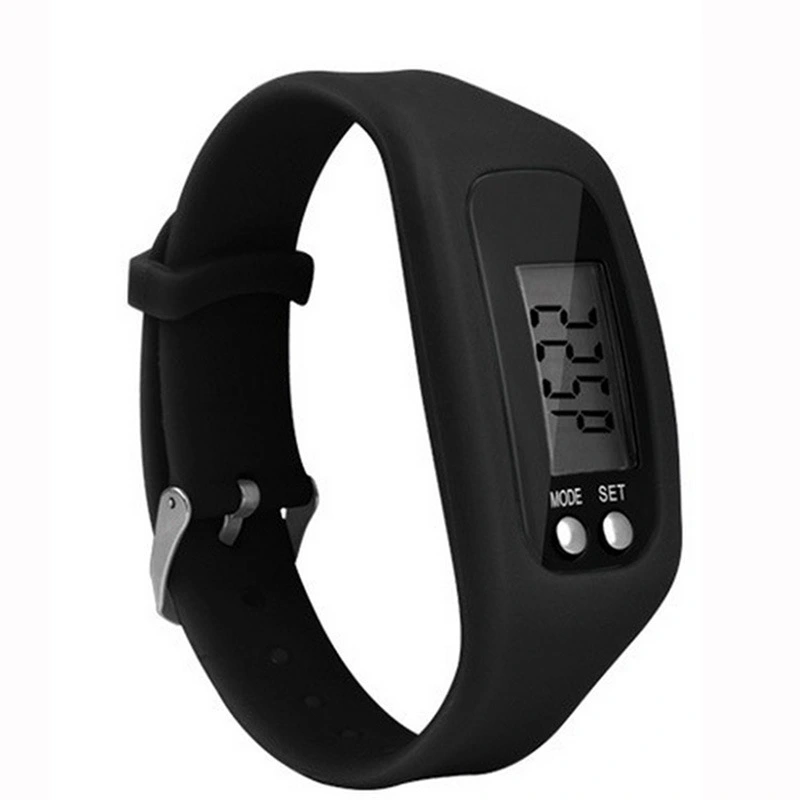 240MM Silicone Pedometer Watch Outdoor Sports Fitness Watch JF 698 Black