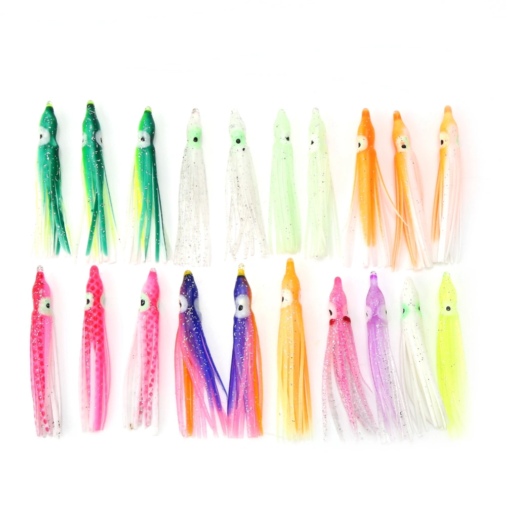 20pcs New Useful Mixed Color Squid Skirt Bait Saltwater Sea Fishing Lures(6cm)