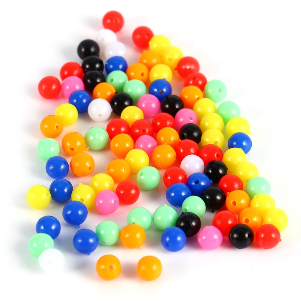 100pcs 6mm Lightweight Fishing Round Beads Fishing Tackle Tools(Rainbow,6mm)