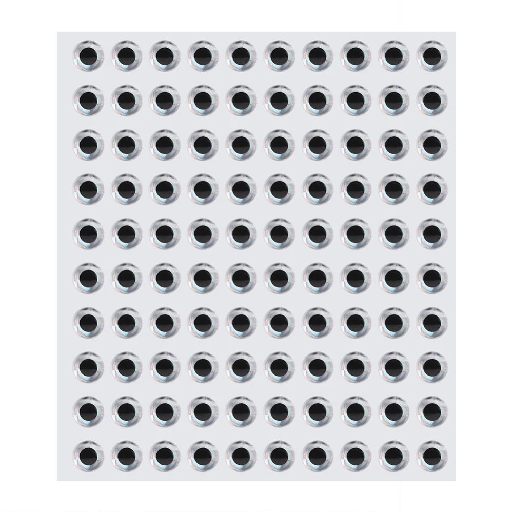 100 x Adhesive Holographic Fishing Bait Jig Eyes For Making Bait (silver, 8mm)