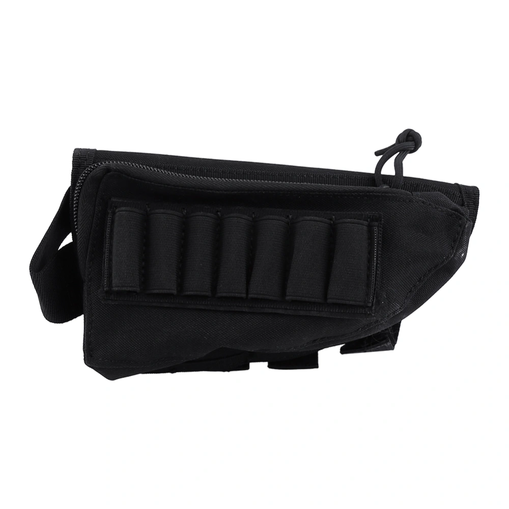 Nylon Butt Stock Rifle Ammo Pouch Shotgun Holder Cheek Rest(Black)