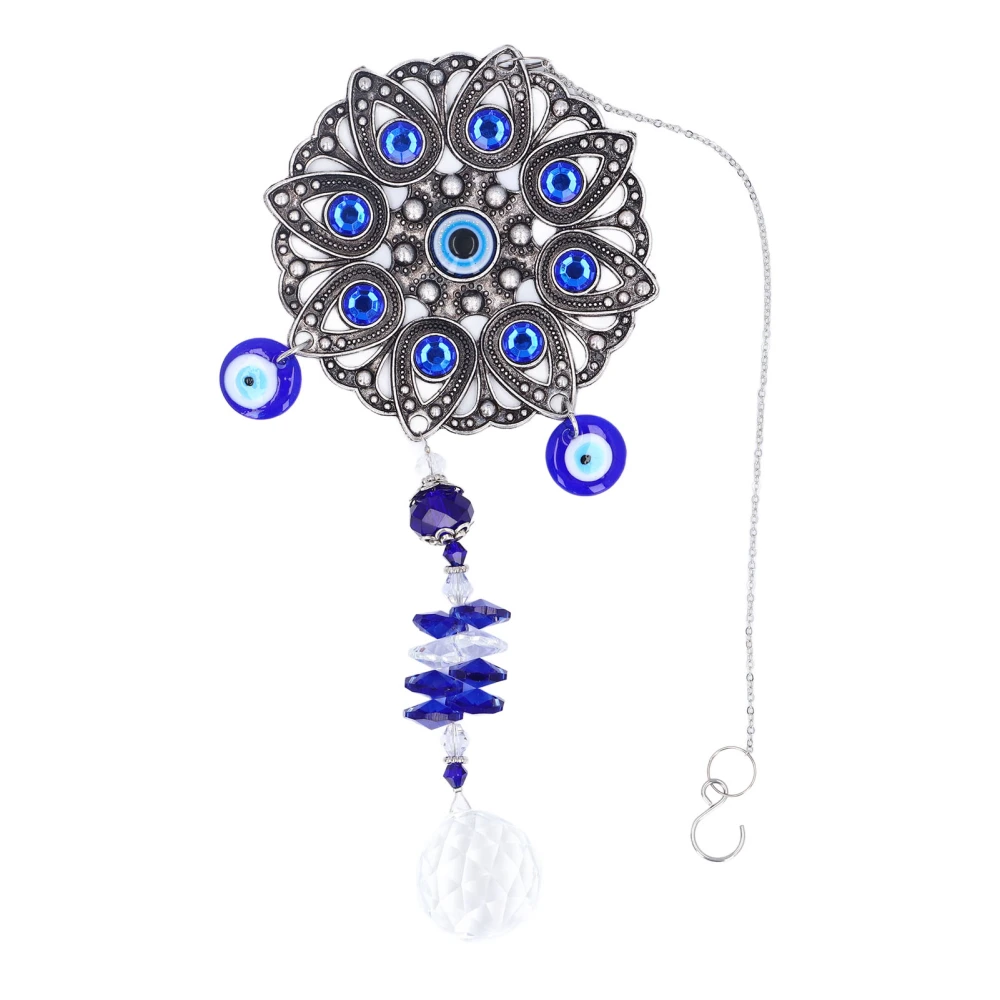 Blue Eye Pendant Innovative Exquisite Stylish Fine Crafted Crystal Blue Eye Hanging Ornament for Car Window Sunroom Party Doorways Hollow Flower