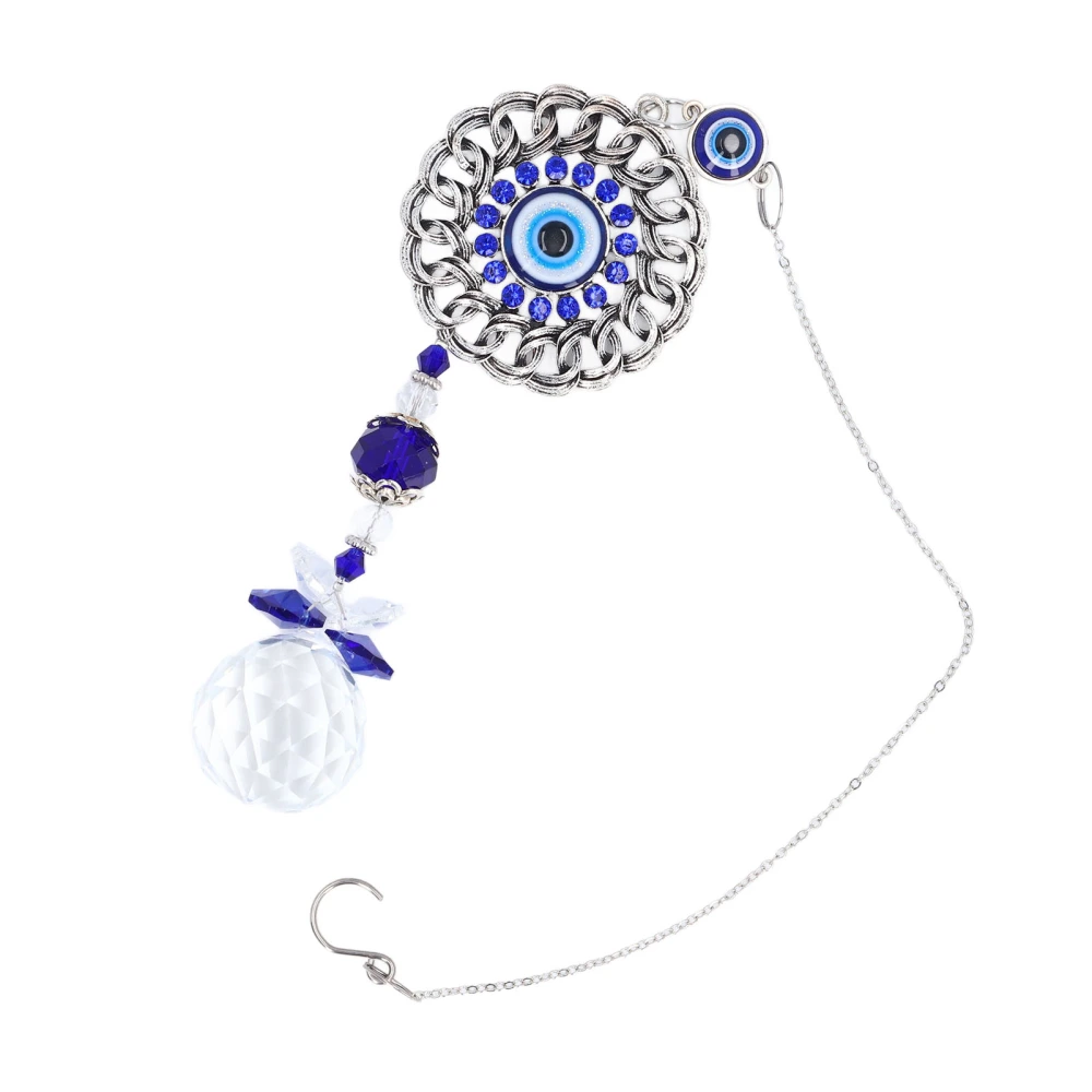 Blue Eye Pendant Innovative Exquisite Stylish Fine Crafted Crystal Blue Eye Hanging Ornament for Car Window Sunroom Party Doorways Blue Rhinestone Flower