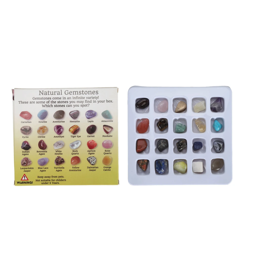 20pcs Rock Stone Colletction Kit for Boys Girls Exquisite Science Classroom Rocks and Minerals Educational Kit Type 1