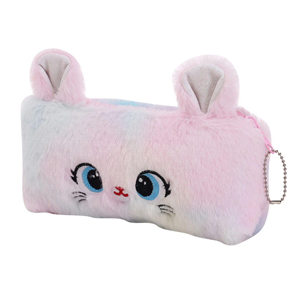 Plush Pencil Case Cartoon Cute Cat Shape Large Capacity Pencil Pouch Soft Fashionable Pen Case for Student