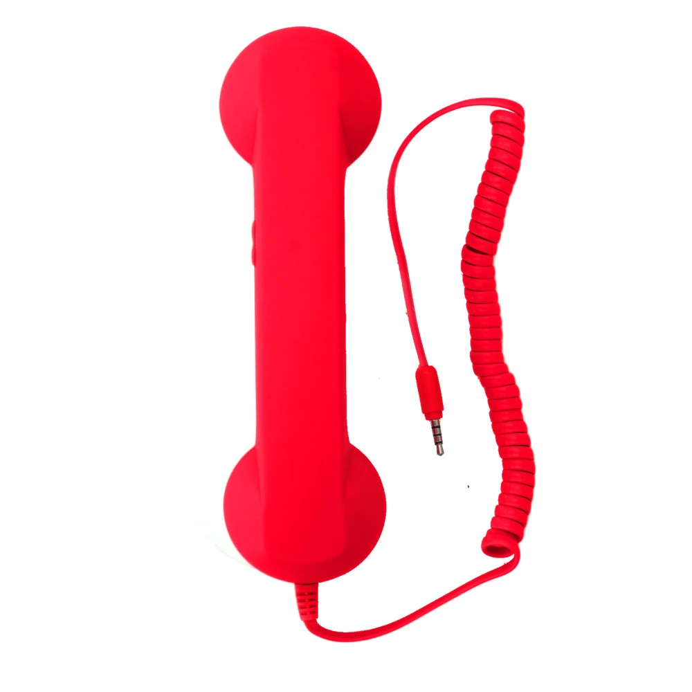 Retro Phone Handset Multifunctional Radiation Proof Clear Sound Wireless Mobile Phone Telephone Handset for Home Travel Office Red