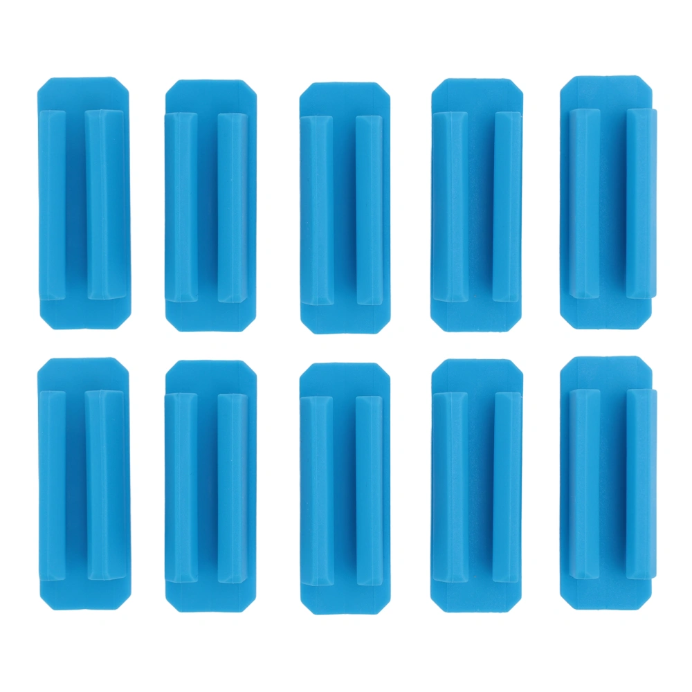 10pcs Adhesive Pen Holder Multipurpose Elastic Flexible Silicone Pencil Holder for Classroom Office Desk Accessories Blue