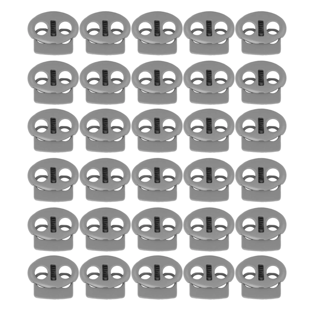 30Pcs Spring Cord Lock Zinc Alloy Durable Multipurpose Spring Toggle Stopper Fastener for Drawstrings Bag Replacement Gray