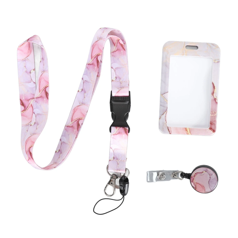 ID Badge Holder with Breakaway Lanyard Printing Vertical Retractable ID Badge with Clip Reel for Teachers Nurses Office